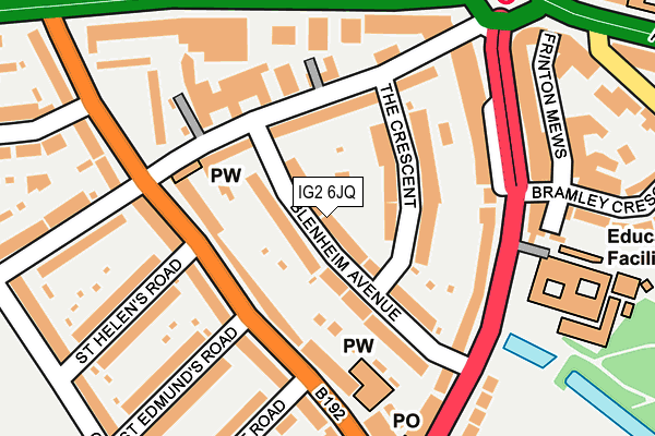 IG2 6JQ map - OS OpenMap – Local (Ordnance Survey)