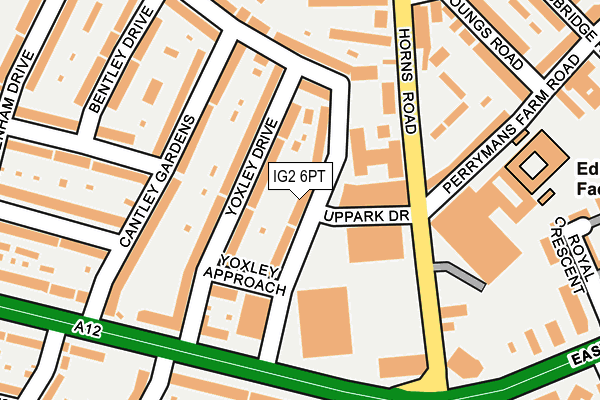 IG2 6PT map - OS OpenMap – Local (Ordnance Survey)