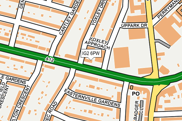 IG2 6PW map - OS OpenMap – Local (Ordnance Survey)