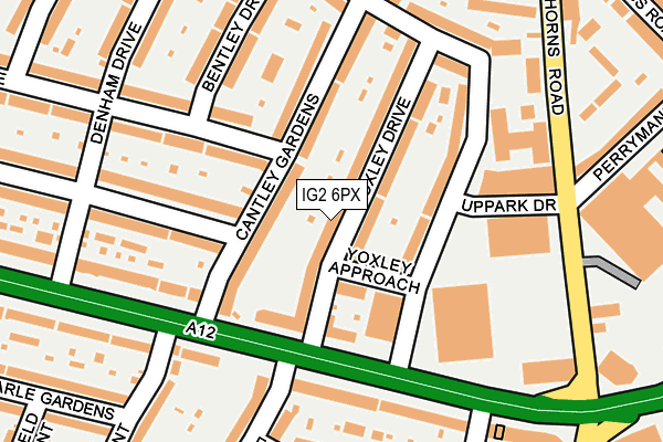 IG2 6PX map - OS OpenMap – Local (Ordnance Survey)