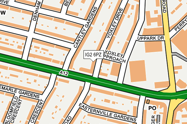 IG2 6PZ map - OS OpenMap – Local (Ordnance Survey)