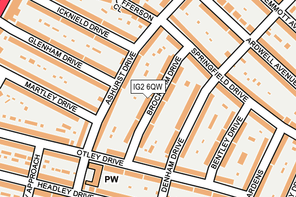 IG2 6QW map - OS OpenMap – Local (Ordnance Survey)