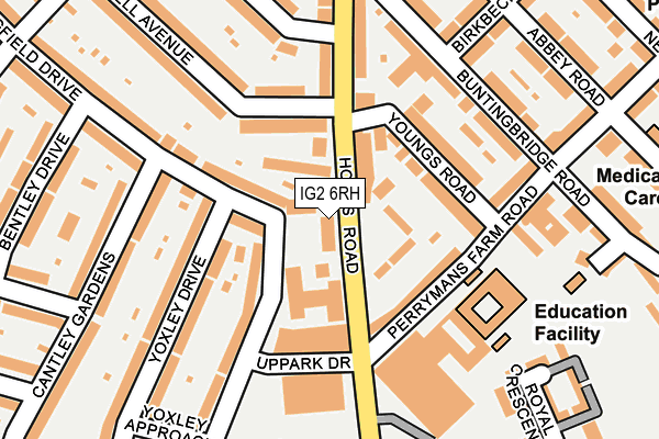 IG2 6RH map - OS OpenMap – Local (Ordnance Survey)
