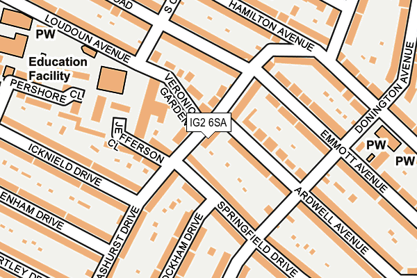 IG2 6SA map - OS OpenMap – Local (Ordnance Survey)