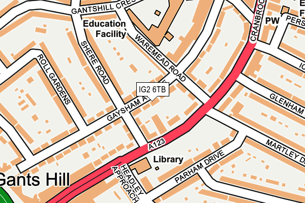 IG2 6TB map - OS OpenMap – Local (Ordnance Survey)