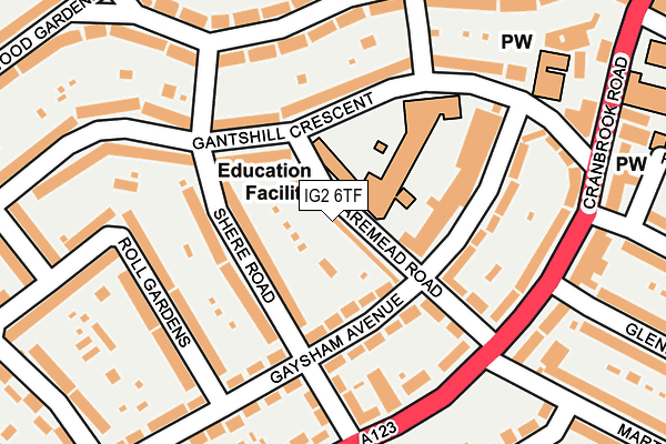 IG2 6TF map - OS OpenMap – Local (Ordnance Survey)