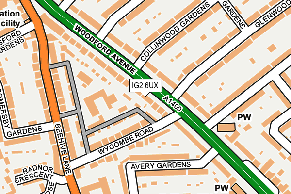 IG2 6UX map - OS OpenMap – Local (Ordnance Survey)