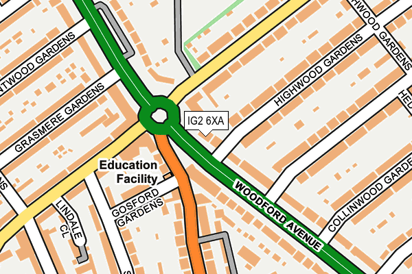IG2 6XA map - OS OpenMap – Local (Ordnance Survey)