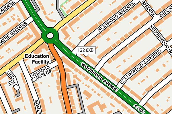 IG2 6XB map - OS OpenMap – Local (Ordnance Survey)