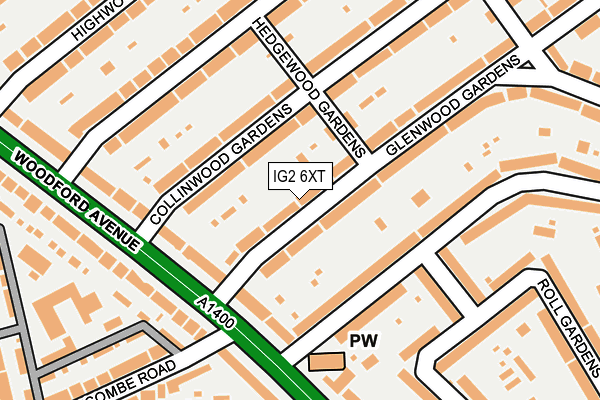 IG2 6XT map - OS OpenMap – Local (Ordnance Survey)