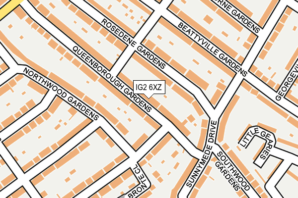 IG2 6XZ map - OS OpenMap – Local (Ordnance Survey)
