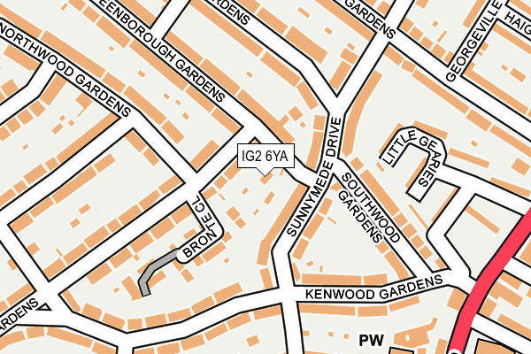 IG2 6YA map - OS OpenMap – Local (Ordnance Survey)