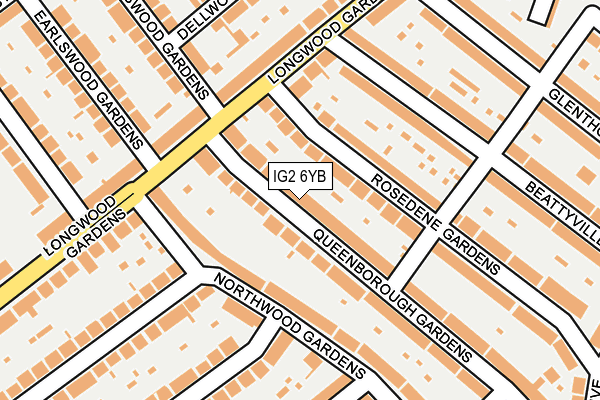 IG2 6YB map - OS OpenMap – Local (Ordnance Survey)