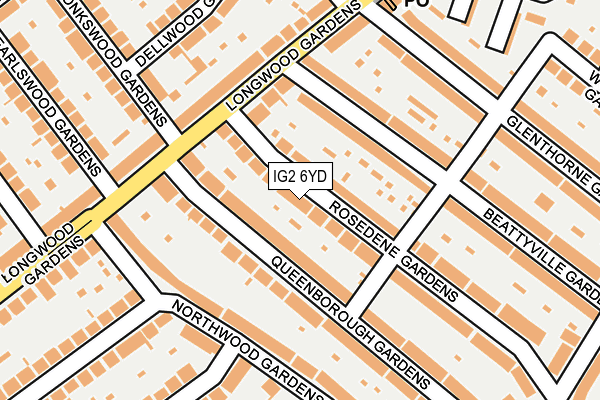 IG2 6YD map - OS OpenMap – Local (Ordnance Survey)