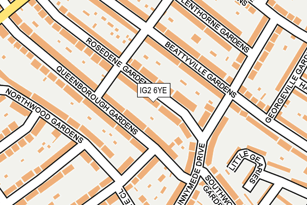 IG2 6YE map - OS OpenMap – Local (Ordnance Survey)
