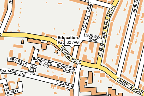 IG2 7AG map - OS OpenMap – Local (Ordnance Survey)