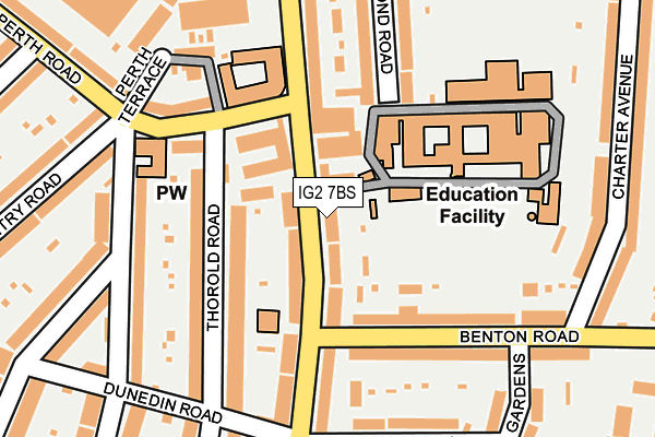 IG2 7BS map - OS OpenMap – Local (Ordnance Survey)