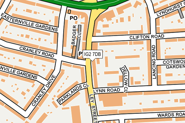 IG2 7DB map - OS OpenMap – Local (Ordnance Survey)