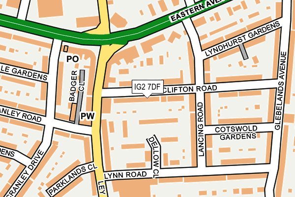 IG2 7DF map - OS OpenMap – Local (Ordnance Survey)