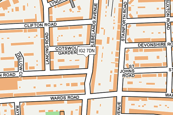 IG2 7DN map - OS OpenMap – Local (Ordnance Survey)