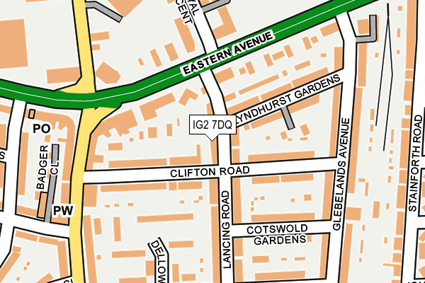 IG2 7DQ map - OS OpenMap – Local (Ordnance Survey)