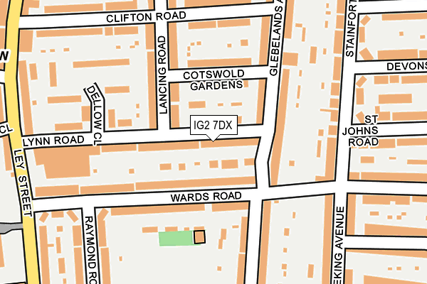 IG2 7DX map - OS OpenMap – Local (Ordnance Survey)