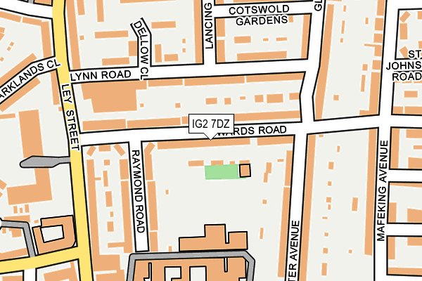 IG2 7DZ map - OS OpenMap – Local (Ordnance Survey)