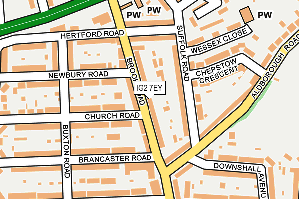 IG2 7EY map - OS OpenMap – Local (Ordnance Survey)