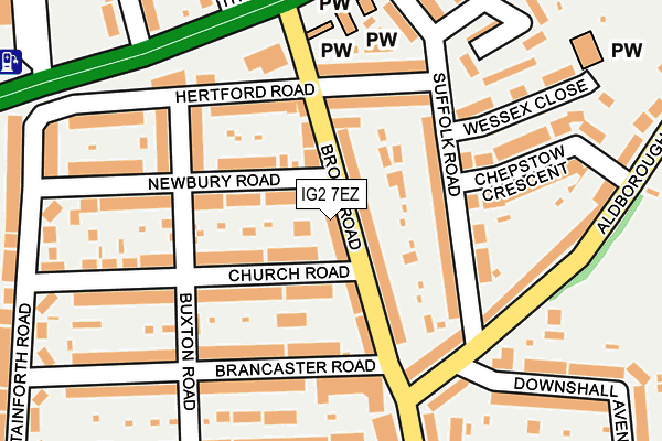 IG2 7EZ map - OS OpenMap – Local (Ordnance Survey)