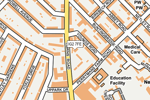IG2 7FE map - OS OpenMap – Local (Ordnance Survey)