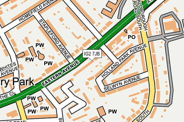IG2 7JB map - OS OpenMap – Local (Ordnance Survey)