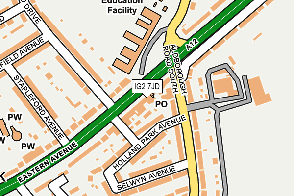 IG2 7JD map - OS OpenMap – Local (Ordnance Survey)