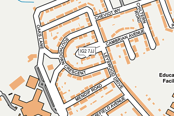 IG2 7JJ map - OS OpenMap – Local (Ordnance Survey)