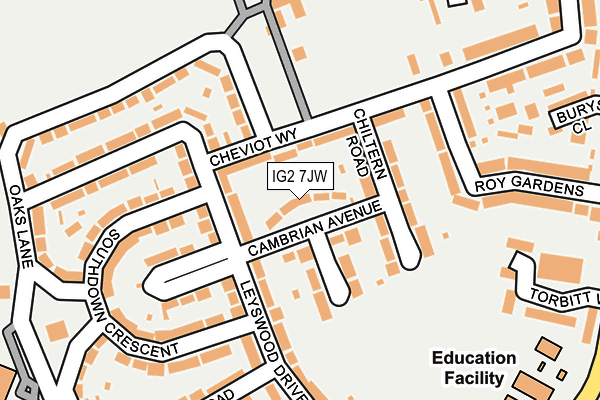 IG2 7JW map - OS OpenMap – Local (Ordnance Survey)