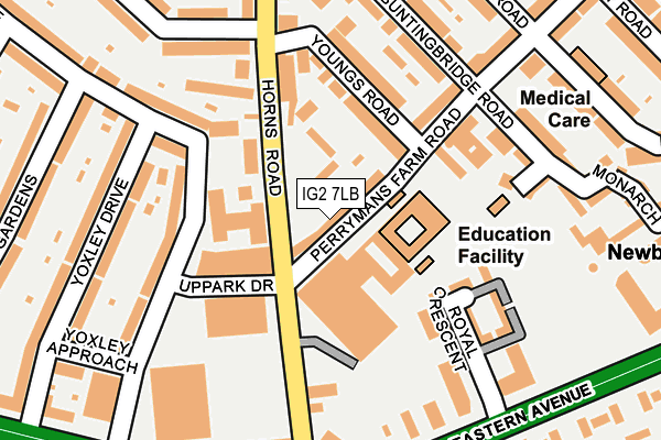 IG2 7LB map - OS OpenMap – Local (Ordnance Survey)