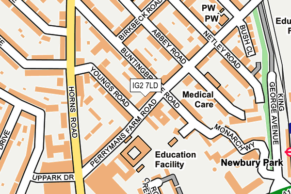 IG2 7LD map - OS OpenMap – Local (Ordnance Survey)