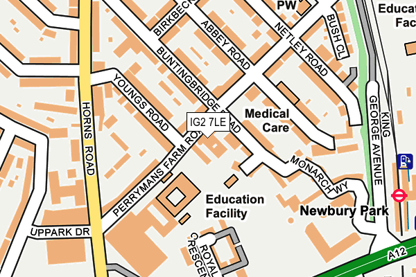 IG2 7LE map - OS OpenMap – Local (Ordnance Survey)