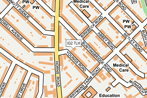 IG2 7LH map - OS OpenMap – Local (Ordnance Survey)