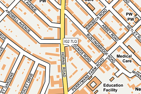 IG2 7LQ map - OS OpenMap – Local (Ordnance Survey)