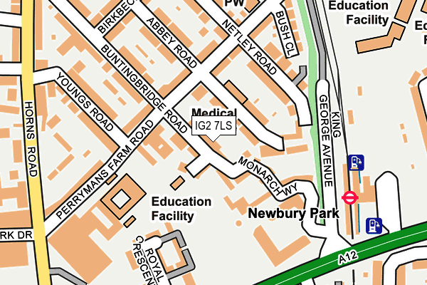 IG2 7LS map - OS OpenMap – Local (Ordnance Survey)
