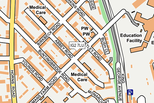 IG2 7LU map - OS OpenMap – Local (Ordnance Survey)