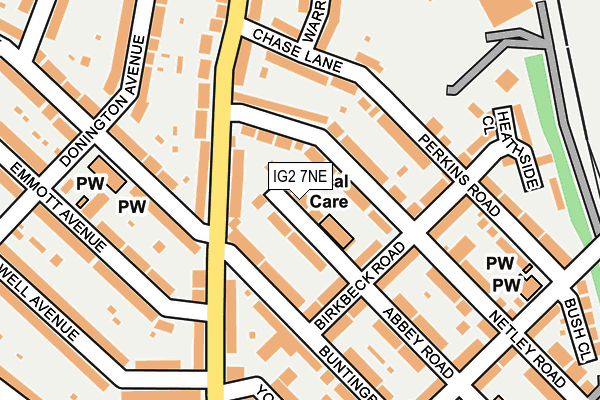 IG2 7NE map - OS OpenMap – Local (Ordnance Survey)