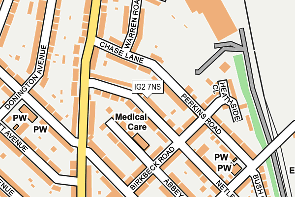 IG2 7NS map - OS OpenMap – Local (Ordnance Survey)