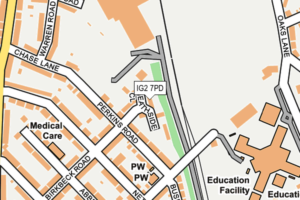 IG2 7PD map - OS OpenMap – Local (Ordnance Survey)