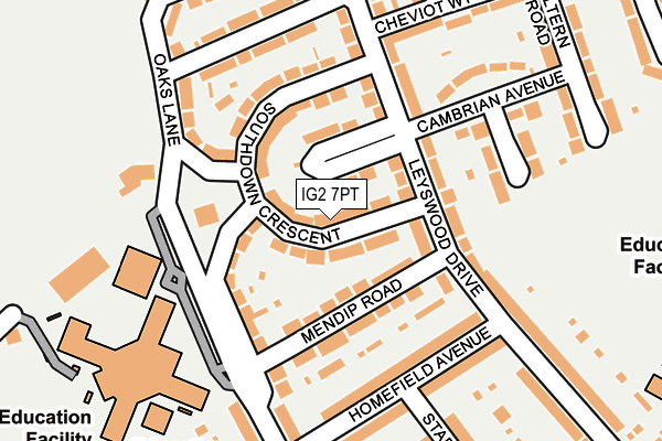 IG2 7PT map - OS OpenMap – Local (Ordnance Survey)