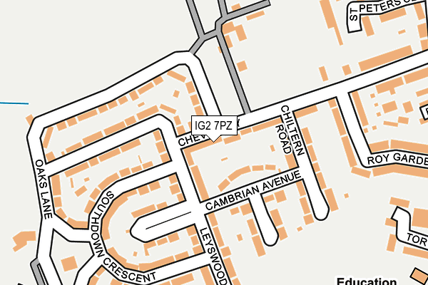 IG2 7PZ map - OS OpenMap – Local (Ordnance Survey)