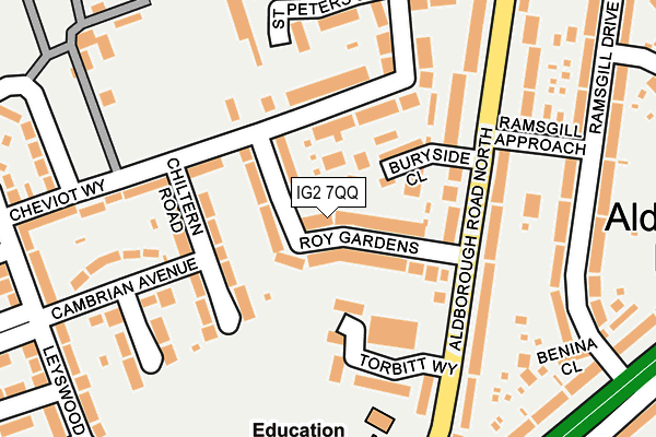 IG2 7QQ map - OS OpenMap – Local (Ordnance Survey)