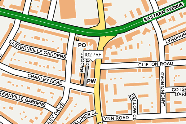 IG2 7RF map - OS OpenMap – Local (Ordnance Survey)