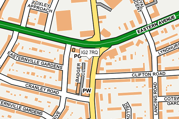 IG2 7RQ map - OS OpenMap – Local (Ordnance Survey)