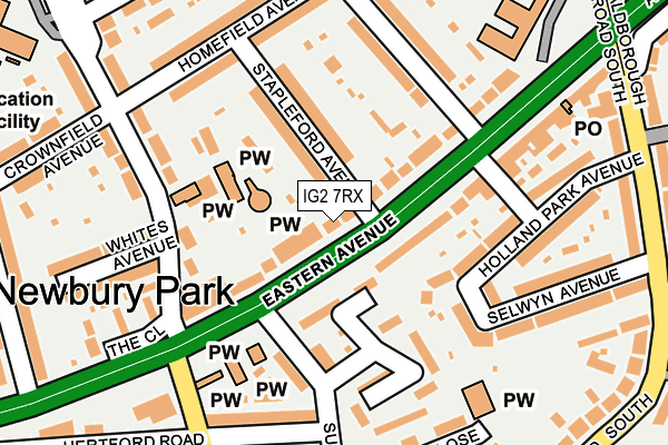 IG2 7RX map - OS OpenMap – Local (Ordnance Survey)